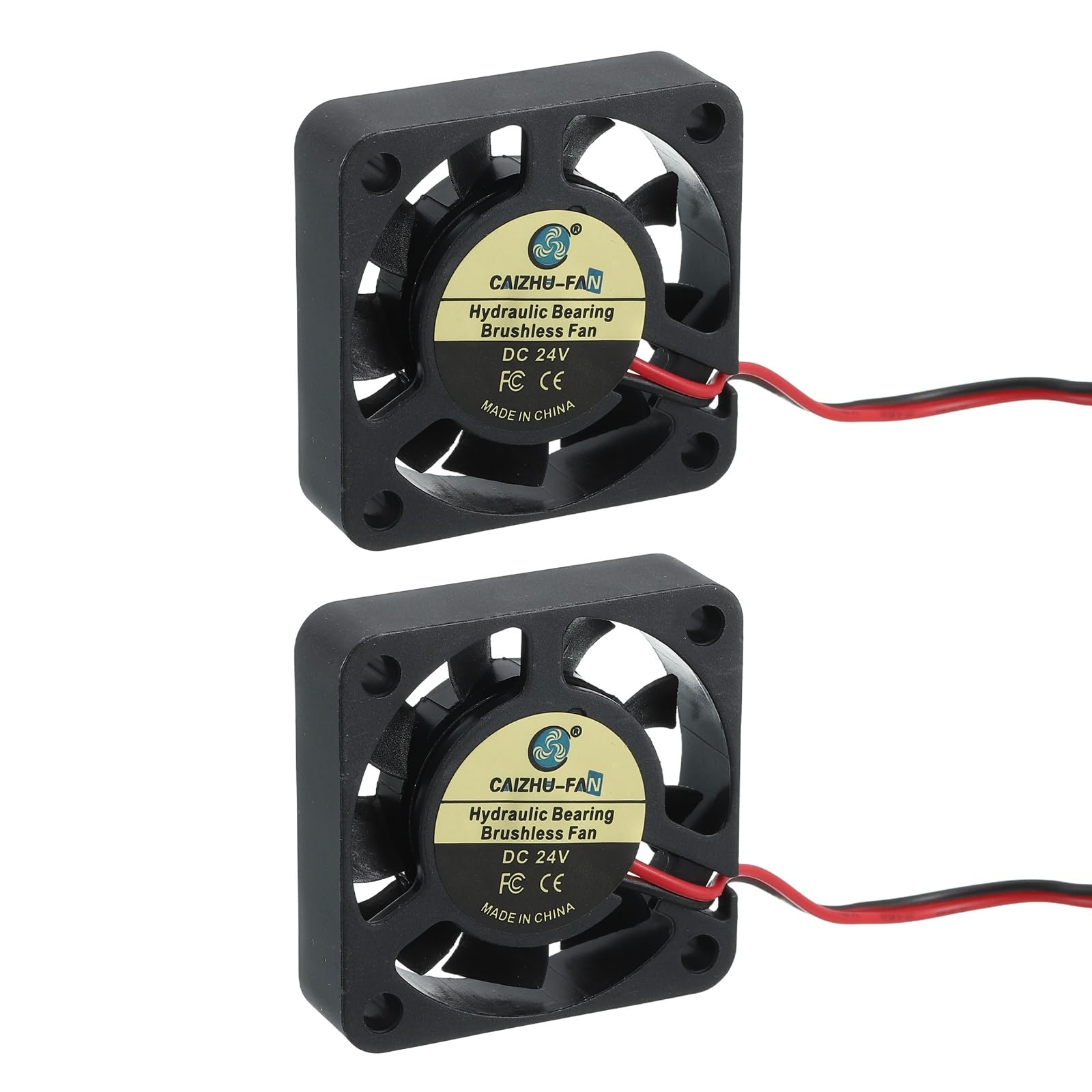 QUARKZMAN 2 szt. Wentylator zimny, osłabienie drukarki 3D 4010, 24 V 6000 obr./min, 40 x 40 x 10 mm, łożysko hydrauliczne XH2.54, zimno, osłabienie za pomocą kabla 30 cm, 2-pinowy terminal