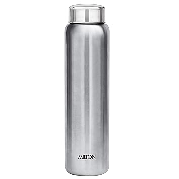 MILTON Aqua 1000 Stainless Steel Water Bottle, 950 ml, Silver | Leak Proof | Office Bottle | Gym Bottle | Home | Kitchen | Hiking | Treking Bottle | Travel Bottle (Pack of 1)