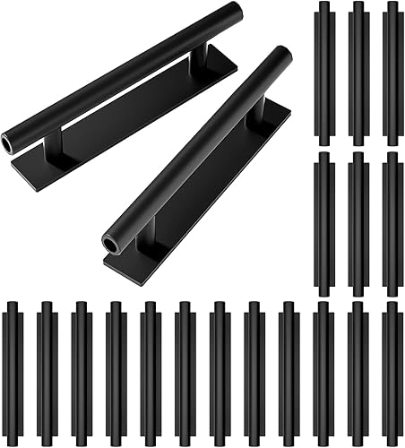 Miniatura 9 de kwa heri Paquete de 30 ayudantes de empuje autoadhesivos negros ocultos para gabinete manijas de plástico ABS para puerta de ventana armario manijas