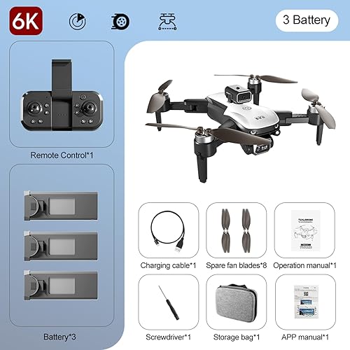 Miniatura 9 de GoolRC S2S Drone con cámara para adultos, 6K doble cámara plegable WiFi FPV Dron, cuadricóptero RC con motor sin escobillas, giros 3D, evitación de