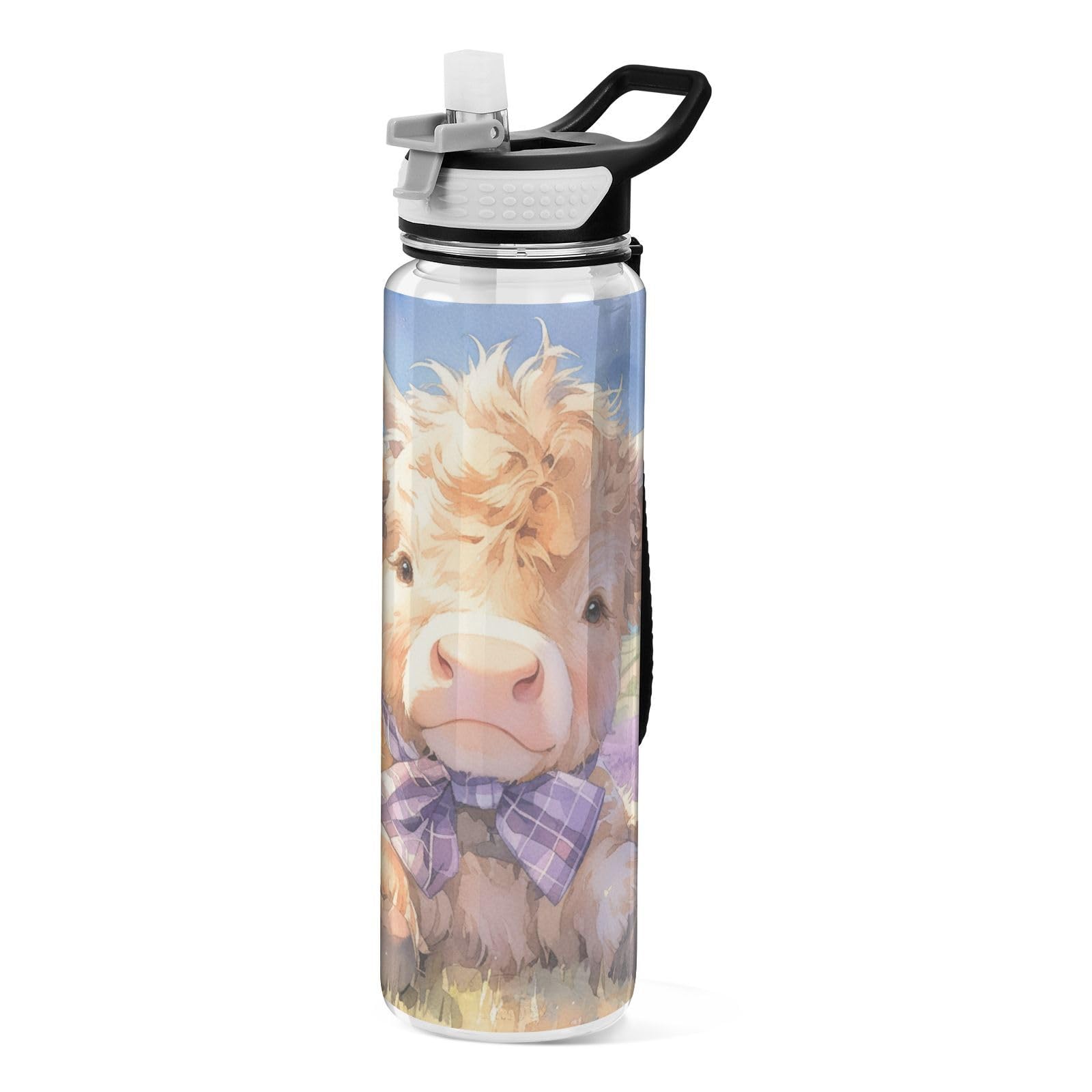 Bouteille d'eau Tritan 887ml sans BPA paille anti-fuite pour le yoga et bureau