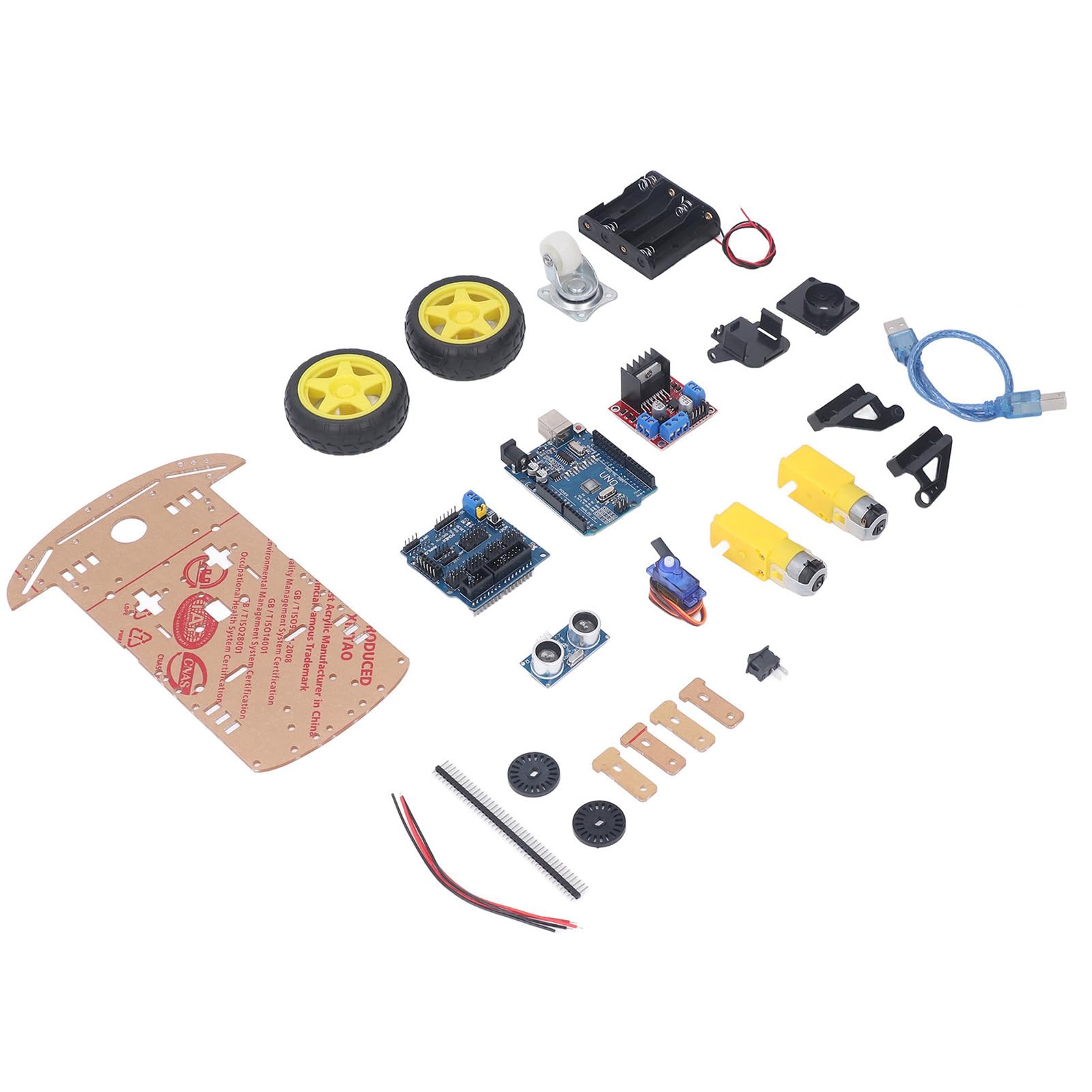 DIY Robot Smart Car Châssis Kit DIY Programmable Development Board 2WD Ultrasonic avec Motor MCU