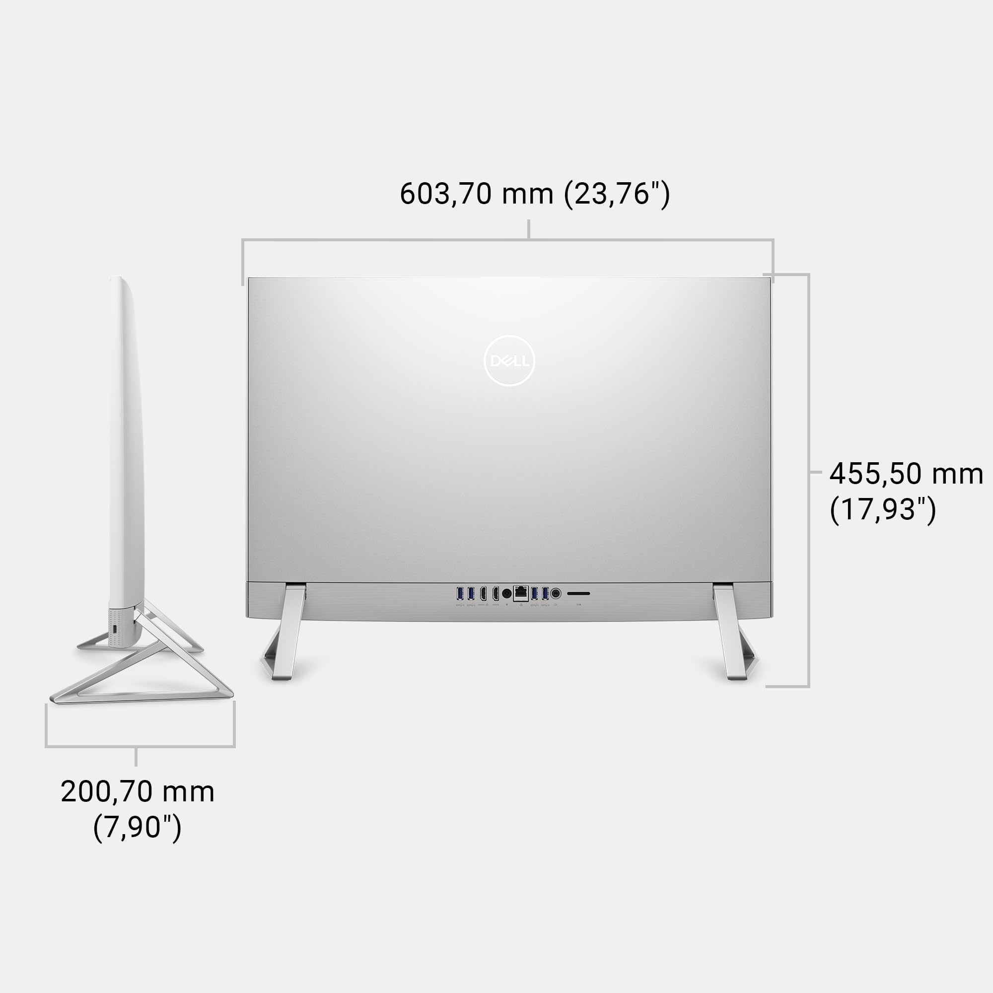 Dell Inspiron 27 All-in-One EC27250 – 27" FHD (1920 x 1080) IPS, Intel Core i5-1334U, Intel Iris Xe, 16 GB RAM, 512 GB SSD, Windows 11 Home, QWERTZ-Tastatur & kabellose Maus, Pearl White