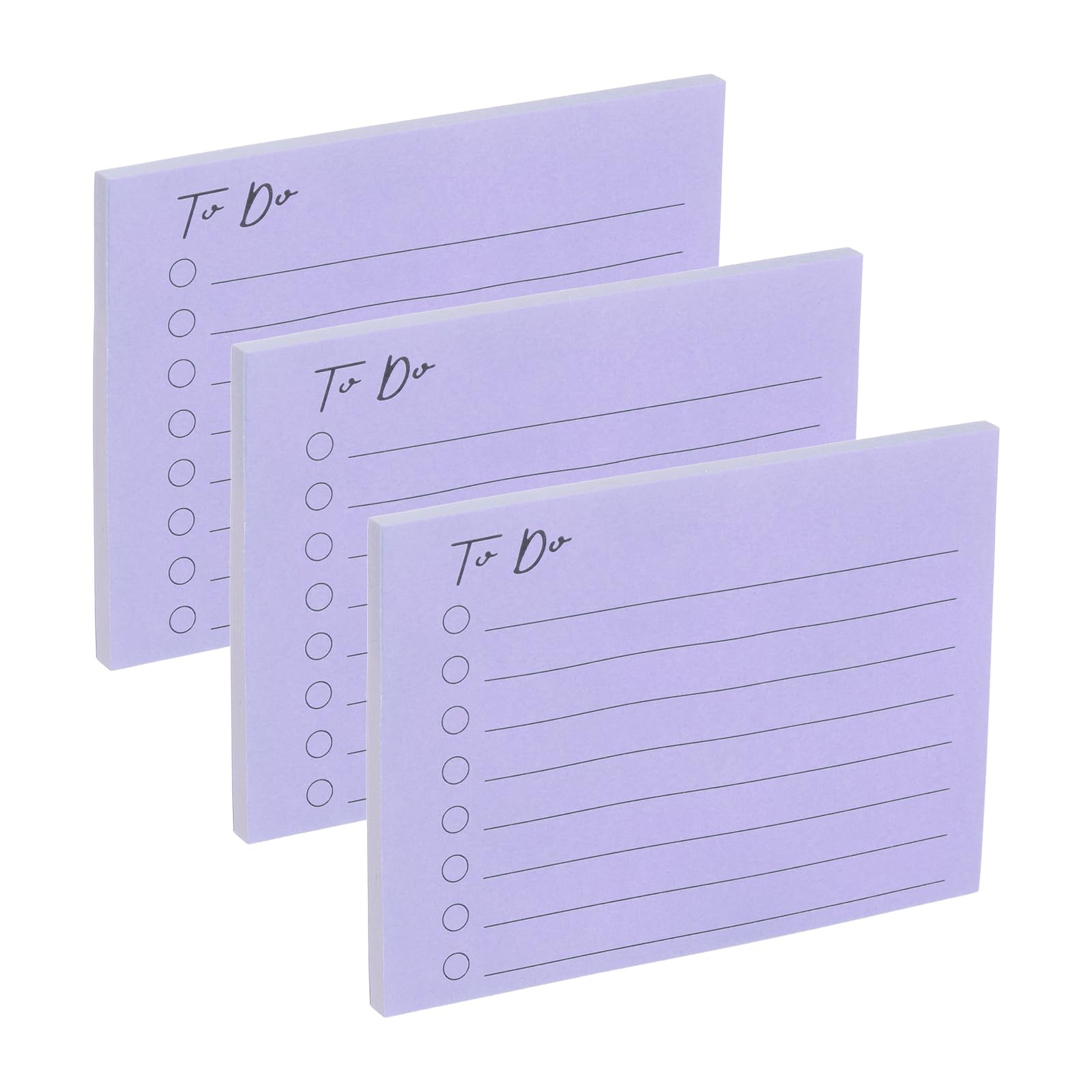 PATIKIL 4x3 to Do Lined Sticky Notes, 3 Pad Daily to Do List Notepads Sticky Notes, Checklist Message Self-Stick Pads for Home Office Reminders Lists Planning, Light Gray, 50 Sheets/Pad