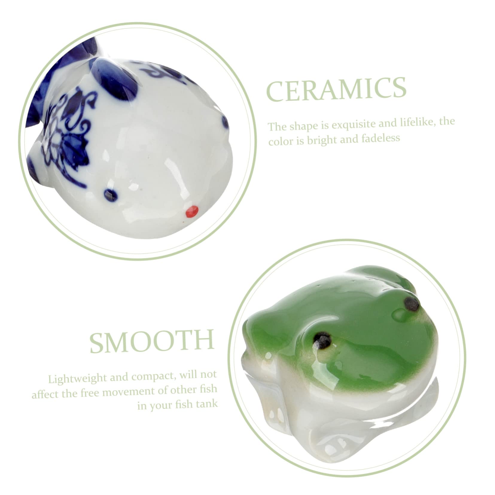 Happyyami 6stücke Schwimmende Fisch Tank Dekoration Keramische Frosch Und Schildkröte Figuren Für Aquarium Niedliche Tier Ornamente Für Lebendige Aquariengestaltung
