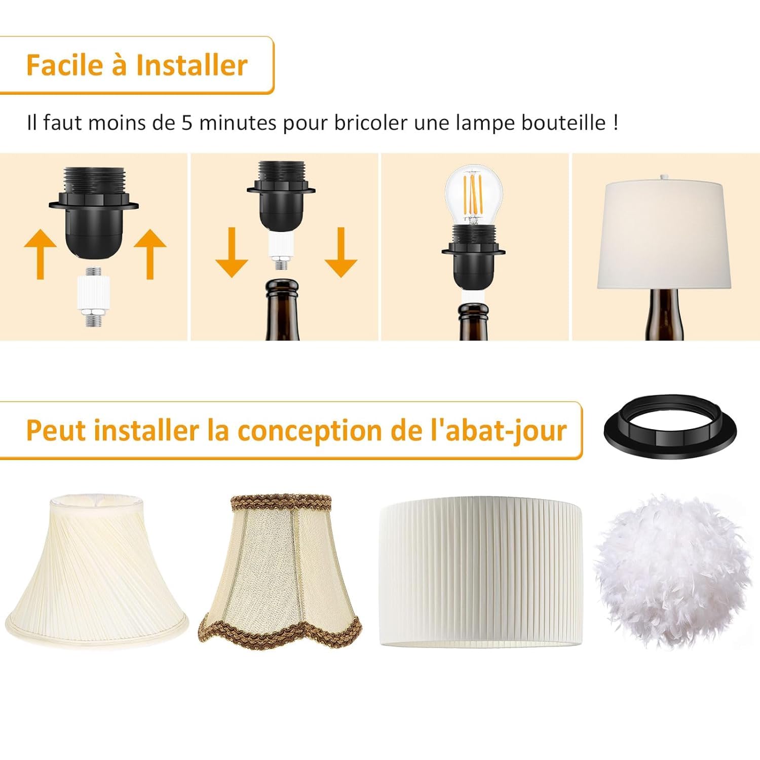 2 szt. oprawki do butelek E27, oprawka z przełącznikiem i kablem 1,8 m do butelek, maks. 60 W, zestaw DIY lamp butelkowych, oprawka E27 adapter do butelek do kreatywnych lamp stołowych, czarny