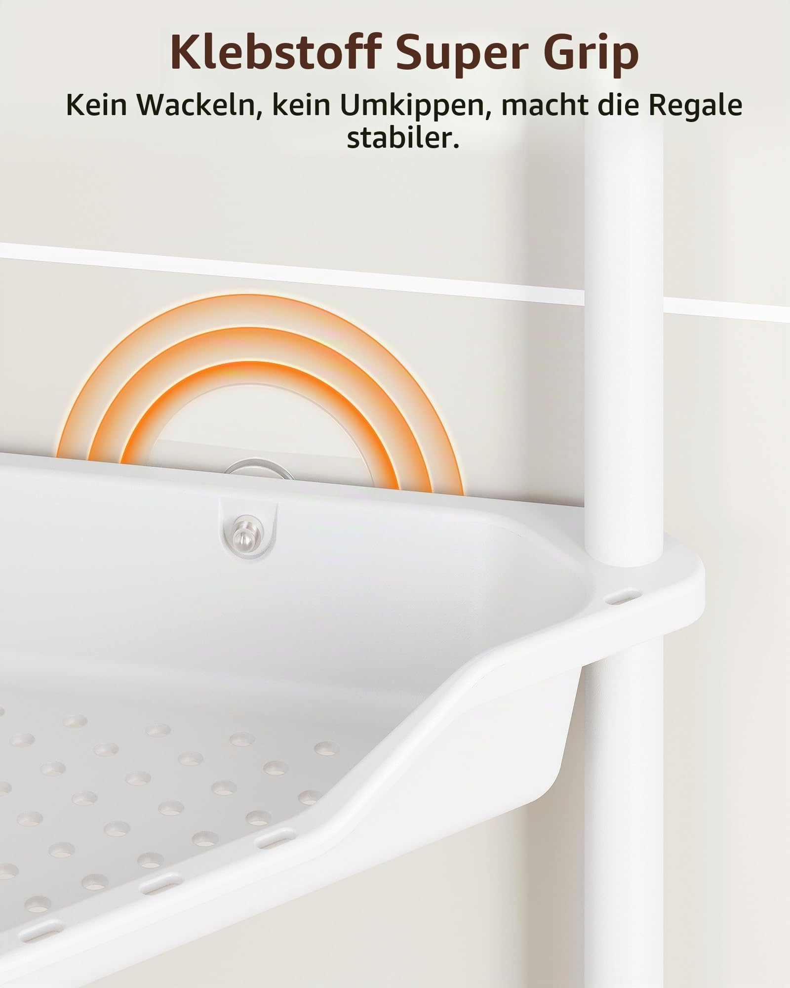 Orimade 4 Stück Duschregal Stehend Rostfrei,Ecke Duschablage Freistehende, Duschablage ohne Bohren für Badezimmer Weiß