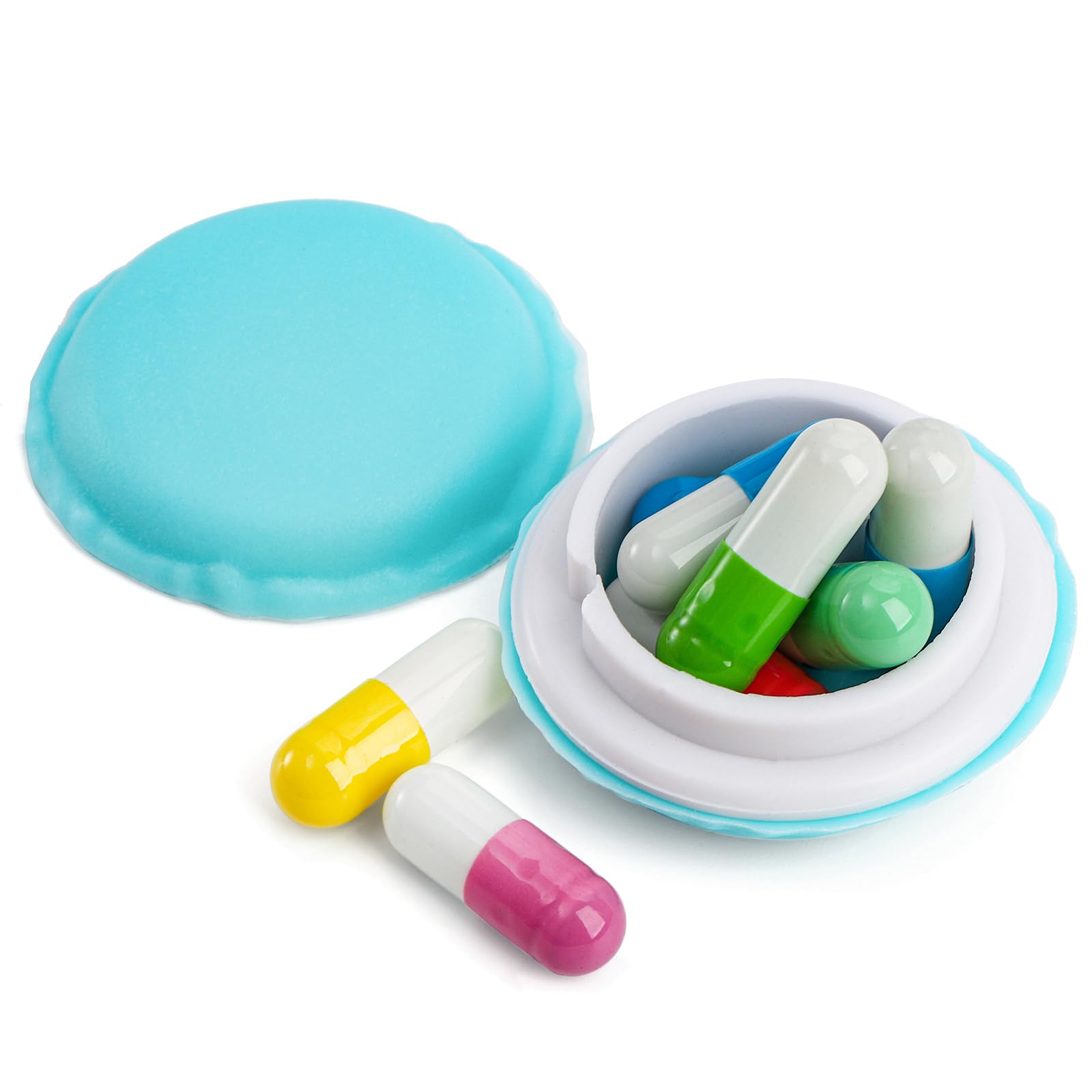 Elsjoy 54 Pack Mini Macaron Aufbewahrungsboxen, Macaron Schmuck Aufbewahrungsboxen Niedliche Macaron Pillenboxen, Bunte Macaron geformte Behälter Trinket Boxen für Ohrring, Halskette, Pille, Reisen