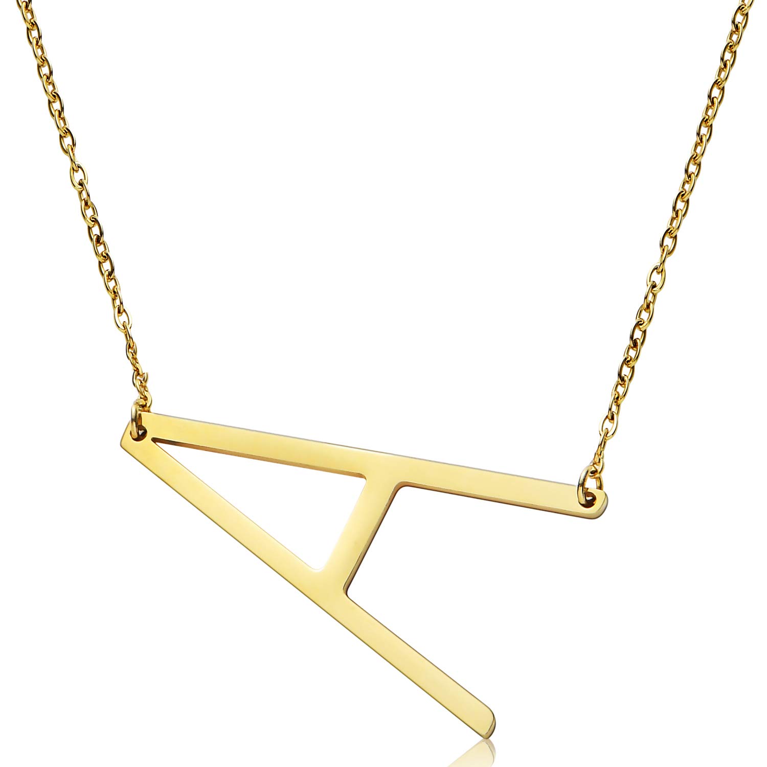 malyunin Sideways Initial Script Name Alphabet A-Z Large Letter Metal Necklace for Women (A) (B07W3TWFR7) Amazon Price History, Amazon Price Tracker