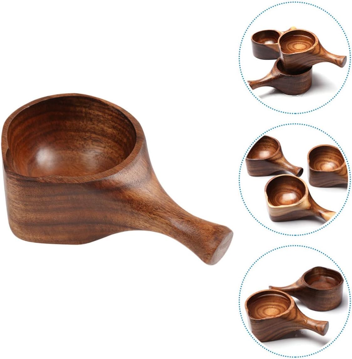 Cabilock 2pcs Practical Wooden Spoon for Cooking and Serving Short Handle Soup Ladle for Kitchen Sauna Room and Food Shops Multi-functional Wooden Kitchen Tool