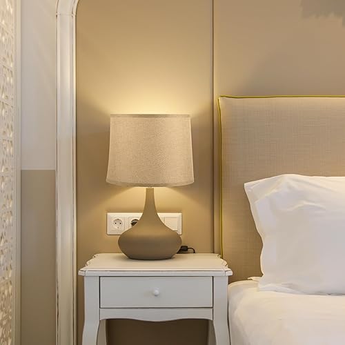 Miniatura 6 de PATIKIL Juego de 2 pantallas de lámpara para lámparas de mesa, 11.4 pulgadas superior x 12.6 pulgadas inferior x 9.8 pulgadas de alto, pantalla de