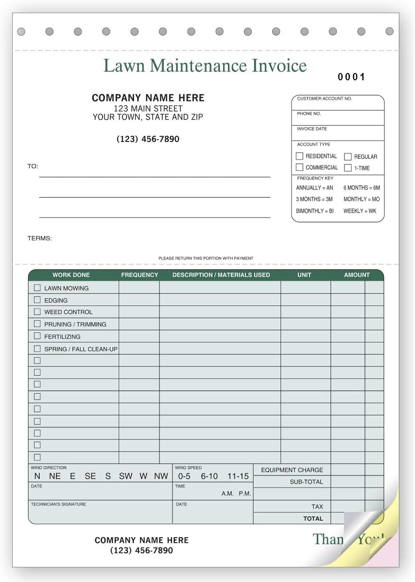 Office Supplies 3 Part Carbonless 8.5 x 11 Work Orders 500 Custom Business Forms Invoices