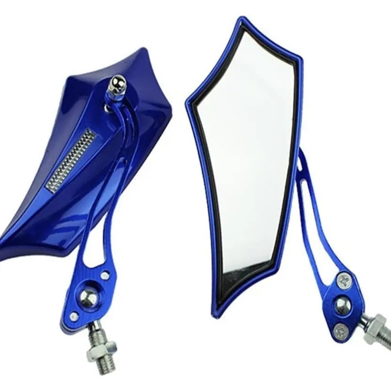 UTLODY motorcycle mirrors For Universal Motorcycle Motorbike Bike 8mm 10mm Rear View Side Scooter ATV Bicycle Rearview Mirrors With Adaptor bar end mirror(Blue)