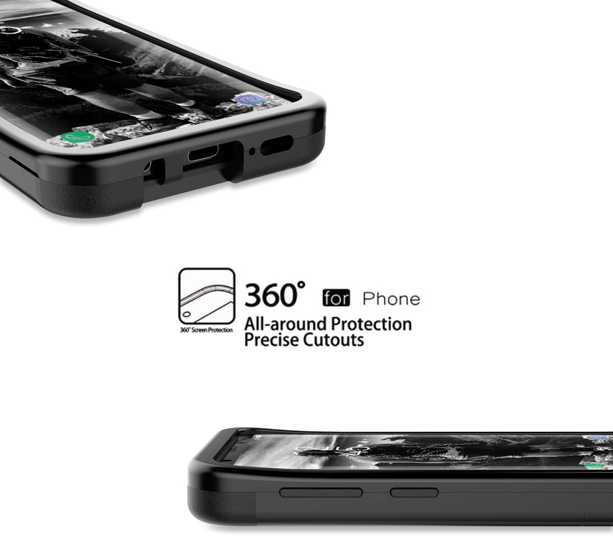 WeLoveCase S9 Plus Wallet Case Defender Wallet Design with Mirror and Card Holder Heavy Duty Protection Shockproof 3 in 1 All-Round Armor Protective Case for Samsung Galaxy S9 Plus - Black