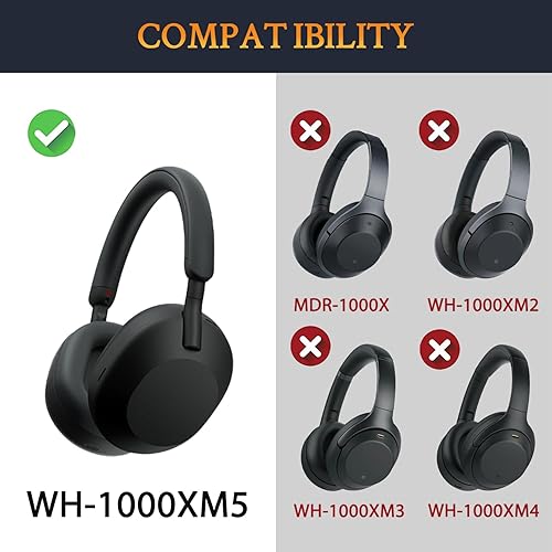 Miniatura 2 de SOULWIT Almohadillas de repuesto para auriculares Sony WH-1000XM5 (WH1000XM5) con cancelación de ruido, almohadillas con piel de cordero más suave,