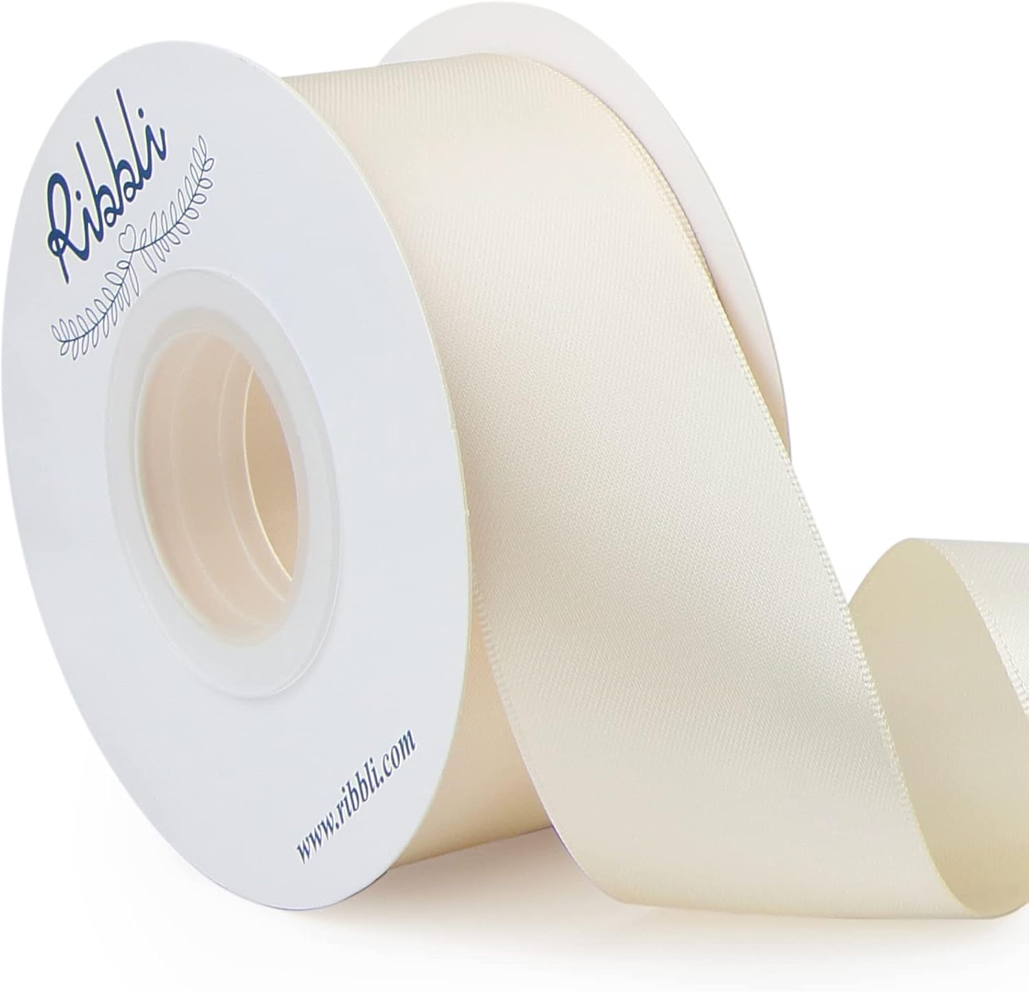 Amazon.com: Ribbli Ivory Double Faced Satin Ribbon,1-1/2” x Continuous ...