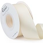 Ribbli Ivory Double Faced Satin Ribbon,1-1/2 x Continuous 25 Yards,Use for Bows Bouquet,Gift Wrapping,Floral Arrangement,Wedding Decoration