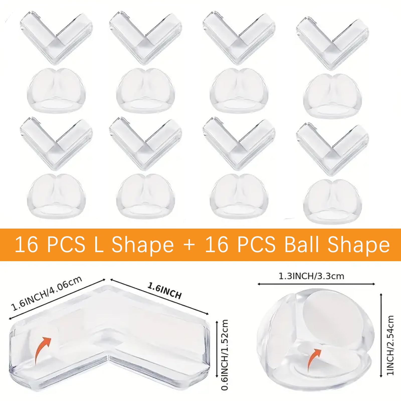 32 Pcs Corner Protectors for Kids Table Corner Protectors for Baby Clear Table Protector Baby Proofing, 2*3.4cm - Image 2