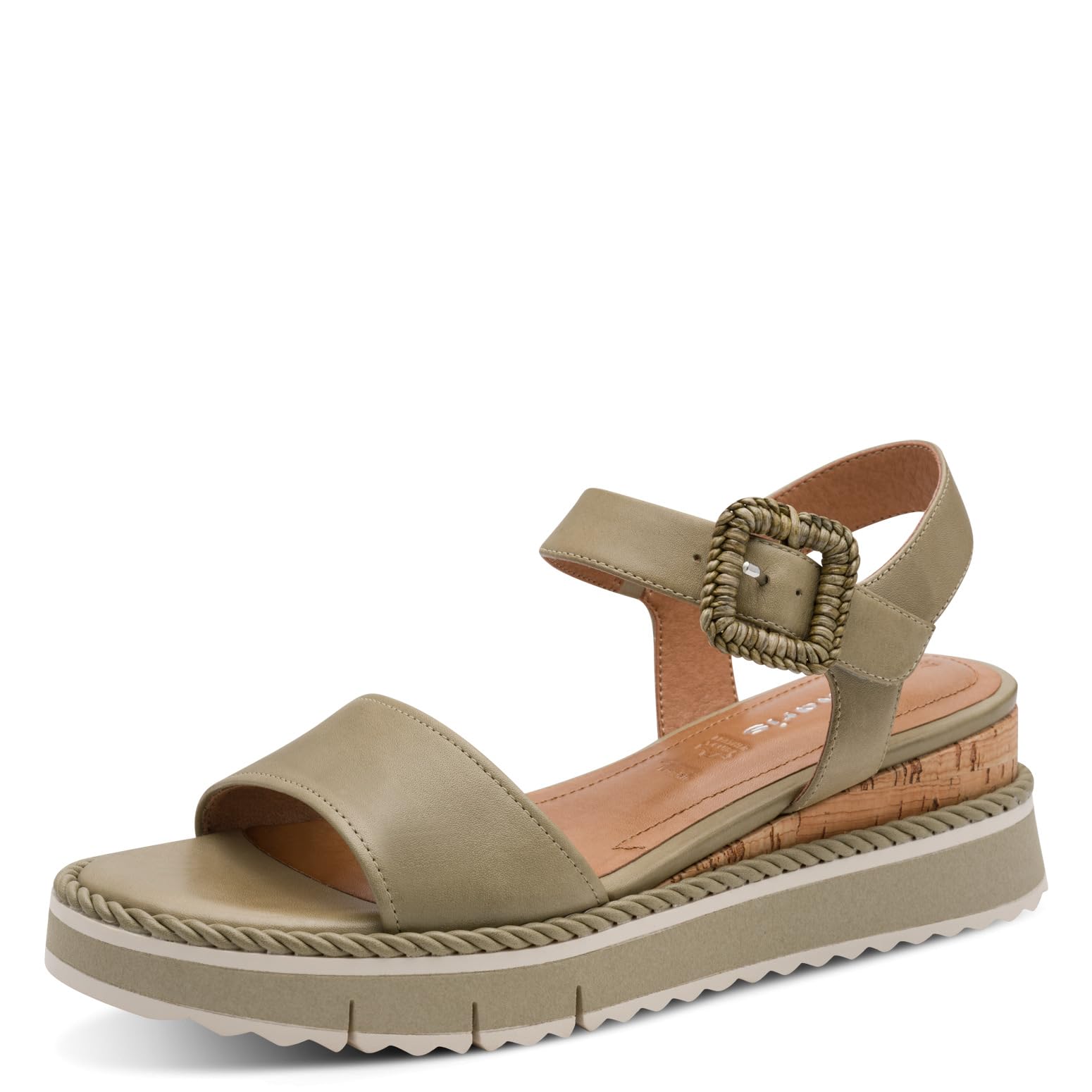 Tamaris Women’s sandal with wedge heel green 6.5 UK