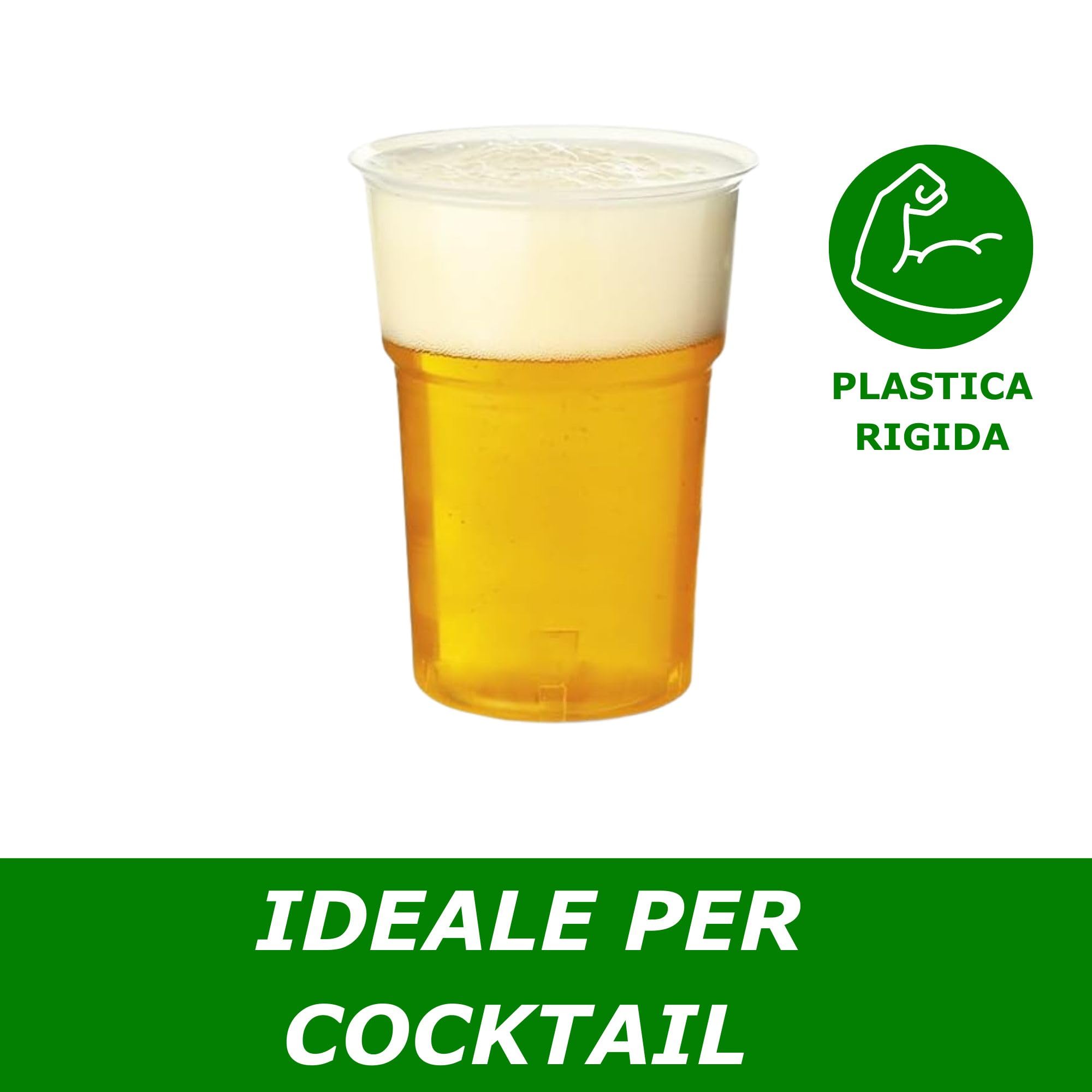 Hermes Shop - 1000 Bicchieri Kristal da 250 cc - Plastica Dura Trasparente - Bicchiere Usa e Getta 250 ml per Eventi e Feste, per Birra, Cocktail e Bar - Made in Italy - (20 cf da 50 Bicchieri)