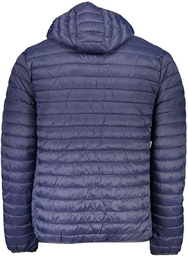 NORTH SAILS Chic Blue Hooded Jacket with Sleek Zip Men's Detail