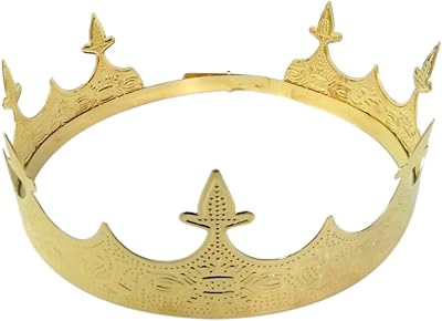 Premium Antique Gold King Crown Medieval Men Tiara Crown Costume Accessories
