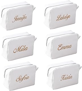GOPHIE Bolsa de maquillaje bordada personaliz...