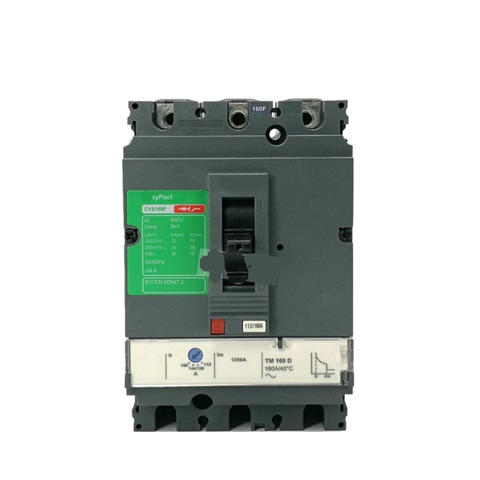 Interruptor de disyuntores caja moldeada MCCB CVS160F 3P3D 4P TMD100A 125A 160A 36KA rms LV516333/32/31(3P,100A)