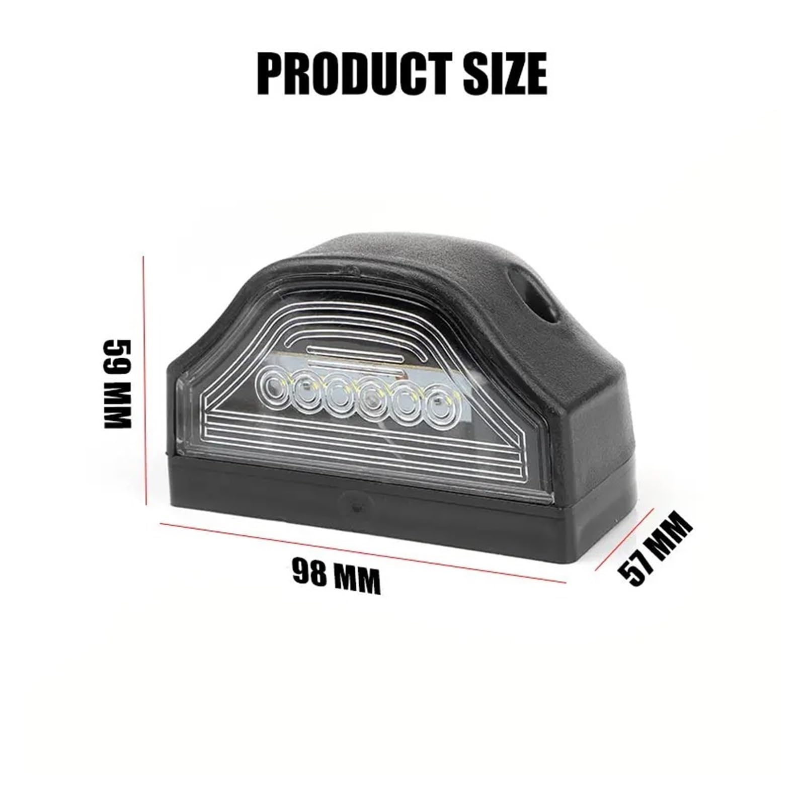 Luce Targa Universale a 6 LED, Luce Posteriore Bianca, indicatore di direzione Laterale per Auto, Moto, Camion, rimorchio, Furgone.