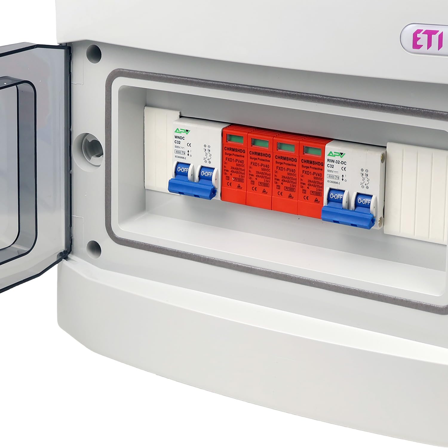 GAK 7873 PV-Generatoranschlusskasten 2 Strings – 32 A, 500 V, IP65, mit LS & Überspannungsschutz – BaSBa Sicherungsbox für Photovoltaikanlagen