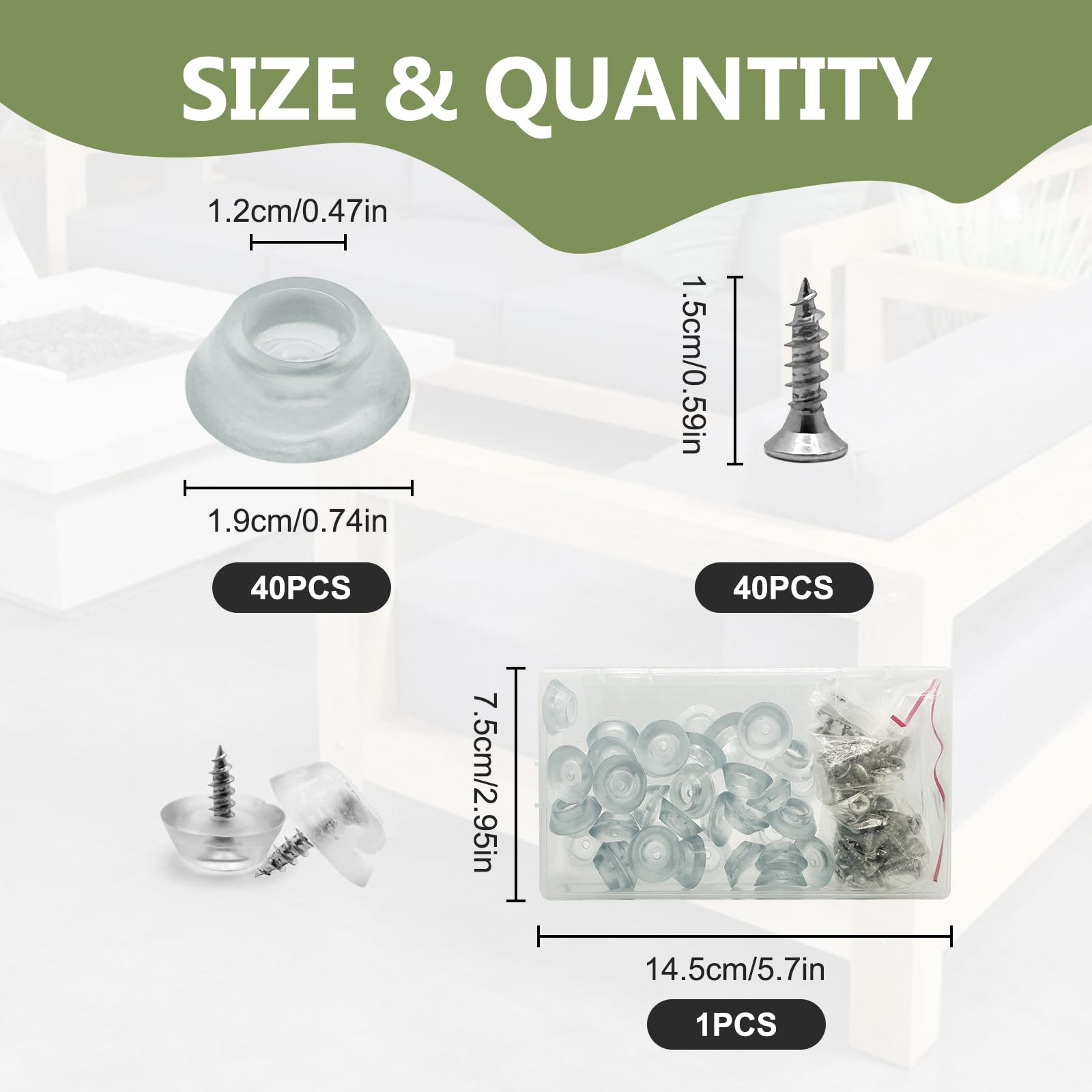 Piedini In Gomma Per Mobili - Antiscivolo, Protezione Da Acqua, Confezione 16 Pezzi Con Viti - Foto 12