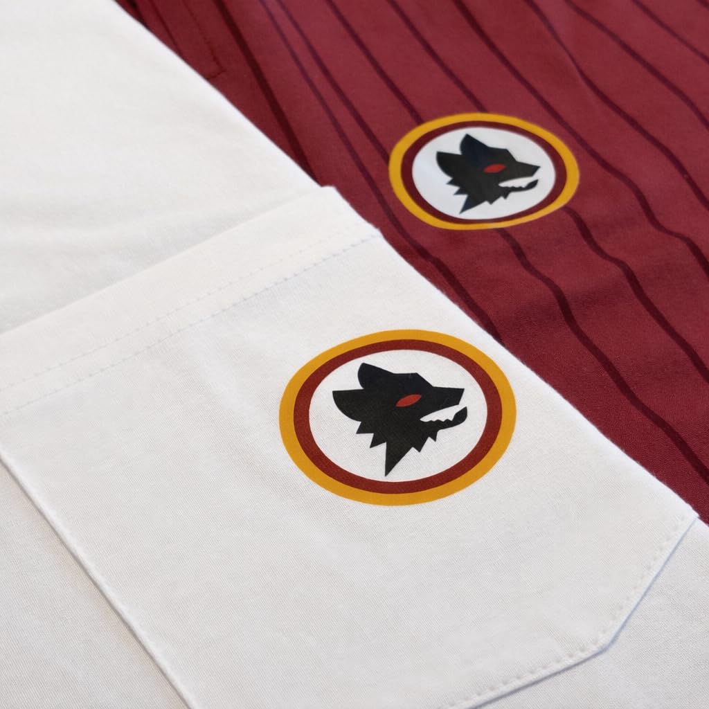 AS Roma As Roma Pigiama Tshirt & Pantalone Lupetto Set di Pigiama Unisex - Adulto (Pacco da 2)