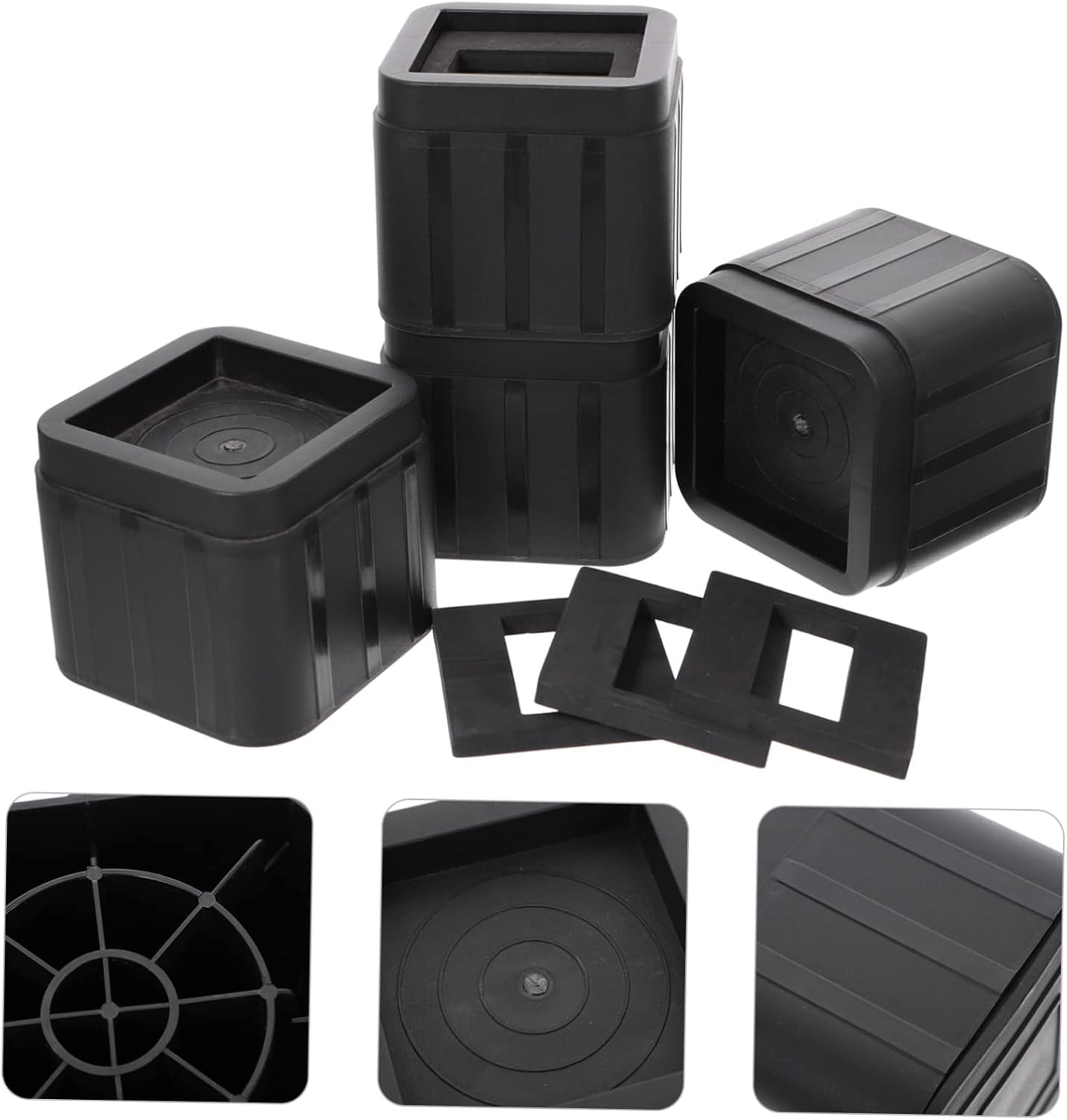 4 Sets Nonslip Furniture Feet Pads Adjustable Rubber Risers for Sofa Bed and Washing Machine Heavy-Duty Elevation for Stable Furniture Support