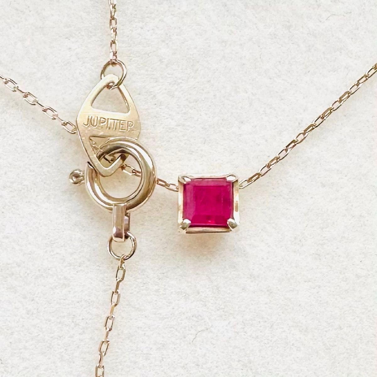 k10YG ルビーネックレス Amazon.co.jp: JUPITER K10YG ルビー ネックレス スクエア