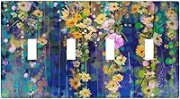 Vista 126 de Turquesa Aqua Teal Flower Floral Girasol Daisy Dahlia 2 Gang interruptor de interruptor de luz Cubierta de pared Placa de pared Mariposa Mujer Niña