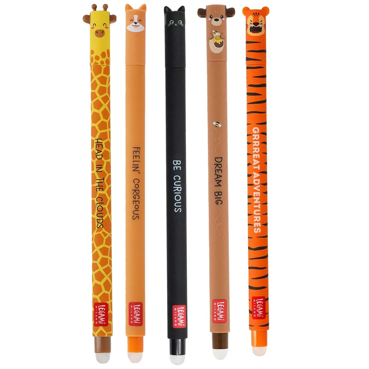 8er Set Gel-Radierstifte - Zweifarbige Stifte Mit Tier-Motiven Für Schule & Büro