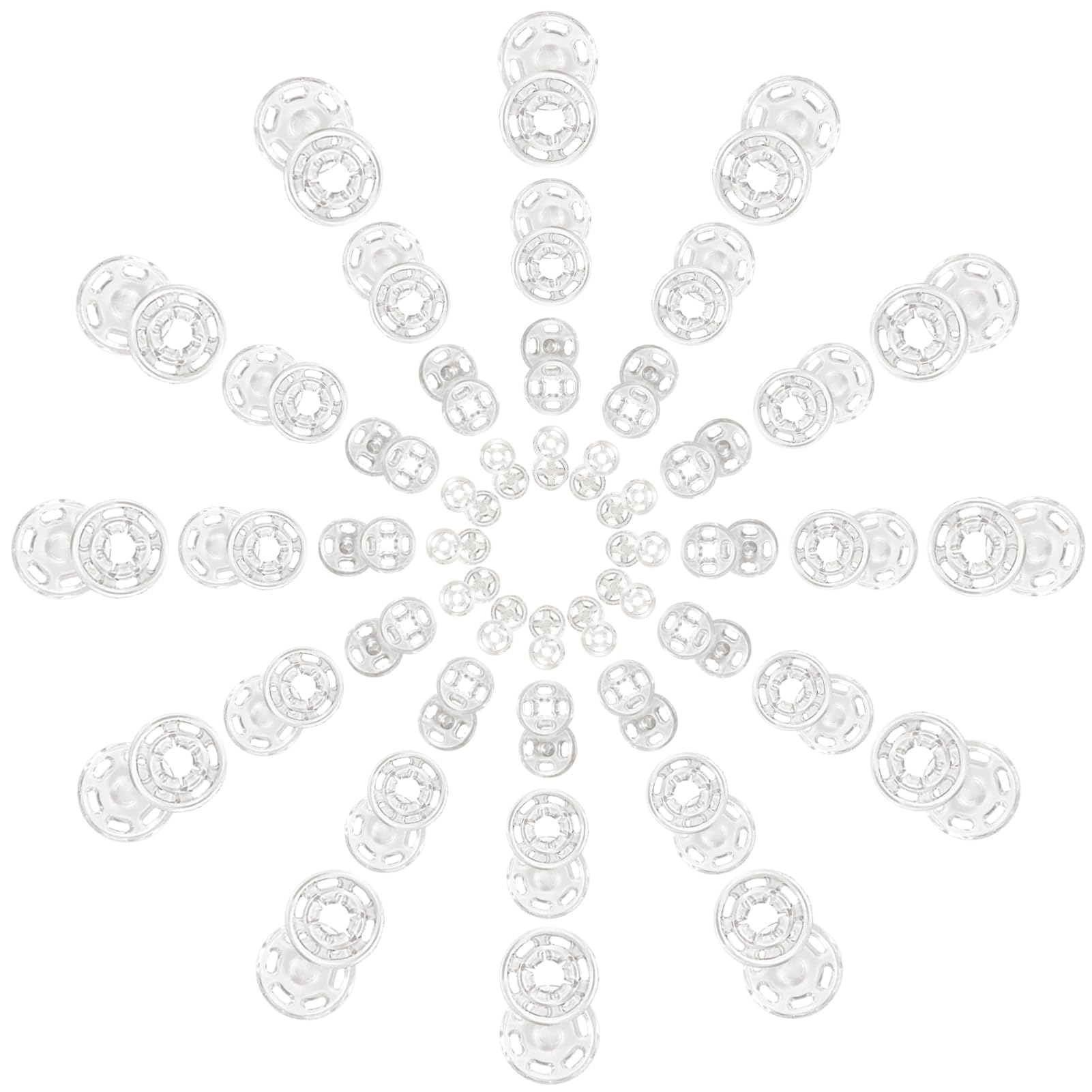 Sewing Snap Fasteners 160 Pcs Clear Plastic Sew-On Snap Buttons - 4 ...