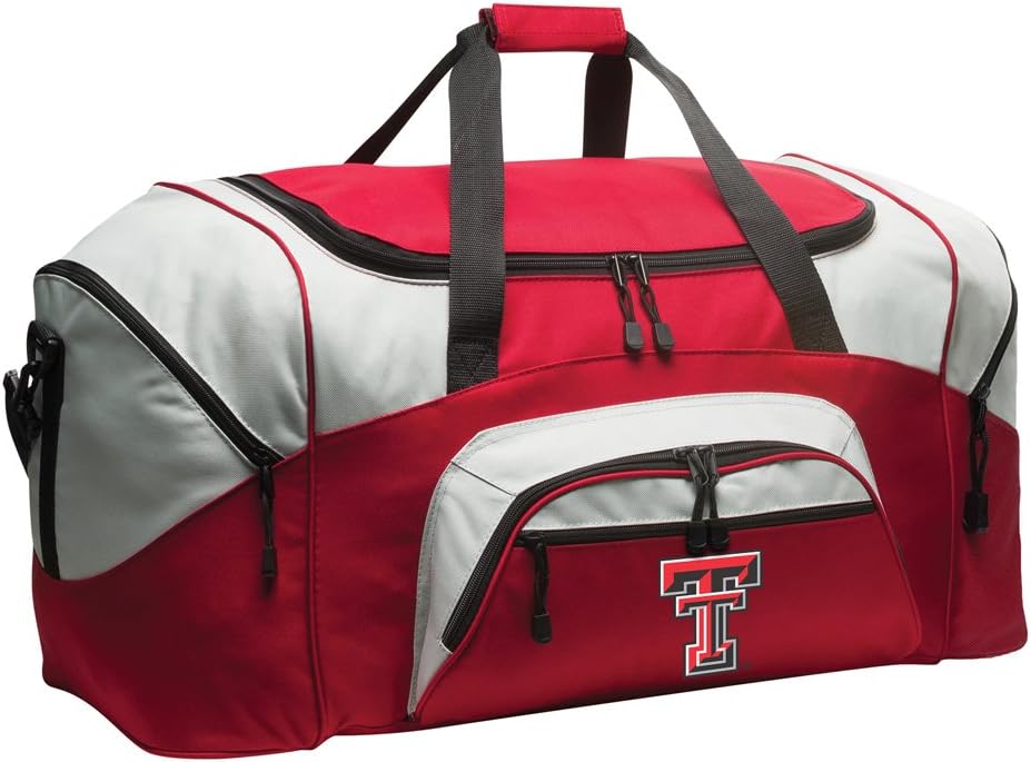 Large Texas Tech Duffel Bag - Texas Tech Suitcase or Gym Bag For Men Or Her (Black)