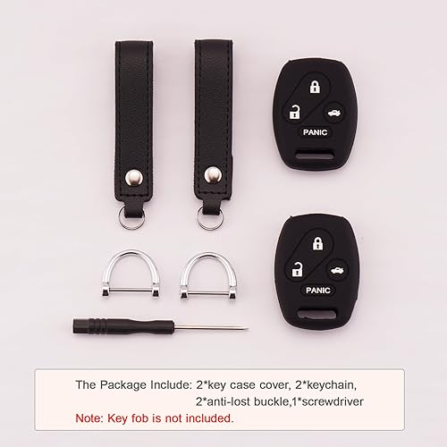 Miniatura 5 de Protector de silicona para llavero compatible con accesorios Honda, 4 botones, Accord Crosstour Civic CR-V Pilot Element, protector inteligente para