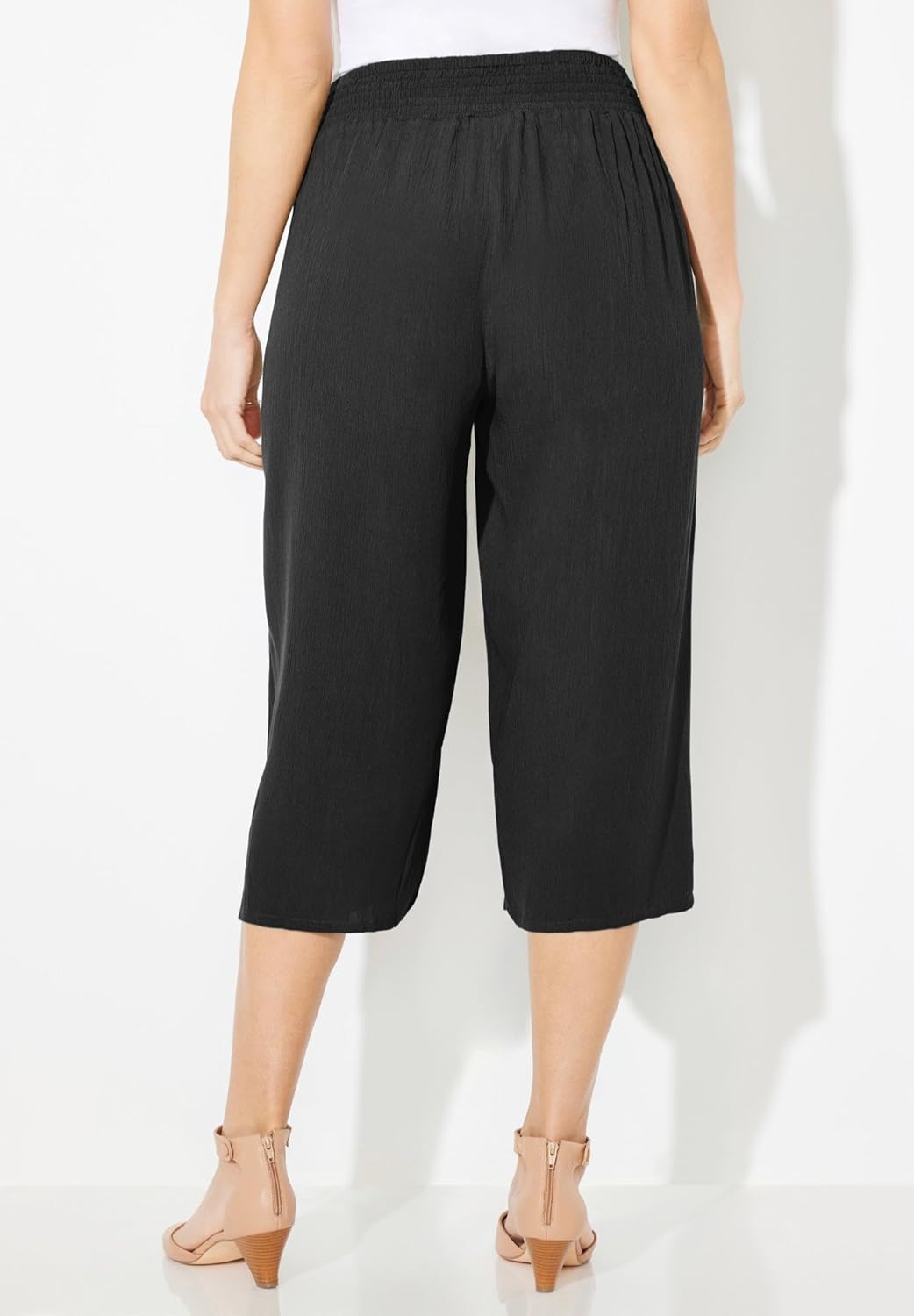 Catherines Women's Plus Size Gauze Pull-On Capri