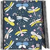 Grafoplas - Schulmappe mit transparenten Hüllen, A4, Spiralbindung, PVC, flexibler Einband, 30 Polypropyleneinlagen, Kollektion Design Bits&Bobs Pop Up Design Dragon Fly, Maxiplás