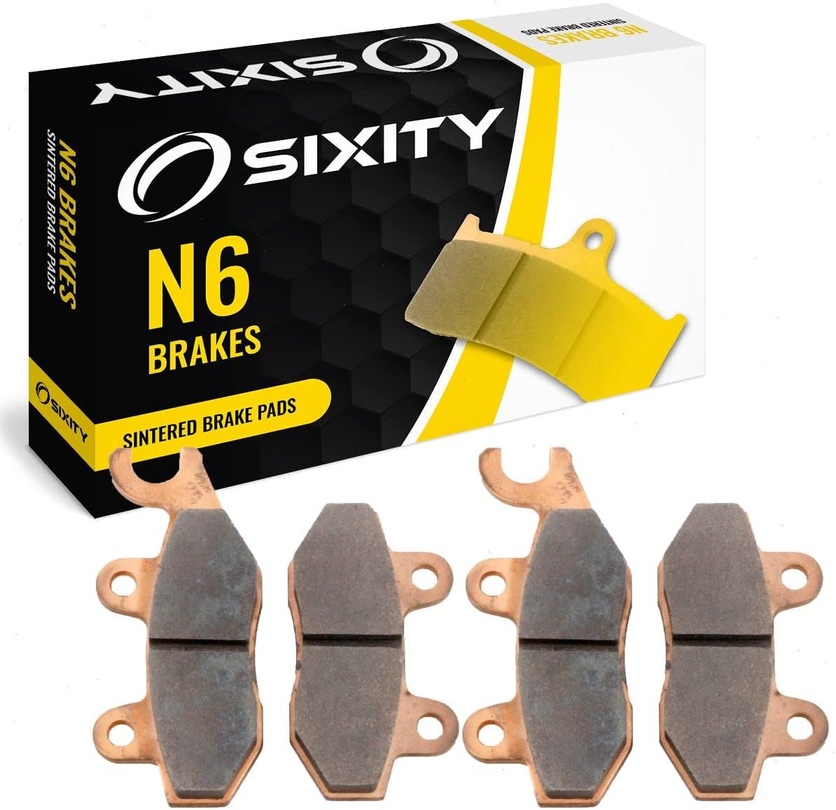 Sixity N6 Front Rear Sintered Brake Pads compatible with Kawasaki EX300 Ninja 300 ABS BDF BDFA BEF BES BFF 2013-2015 Complete Set