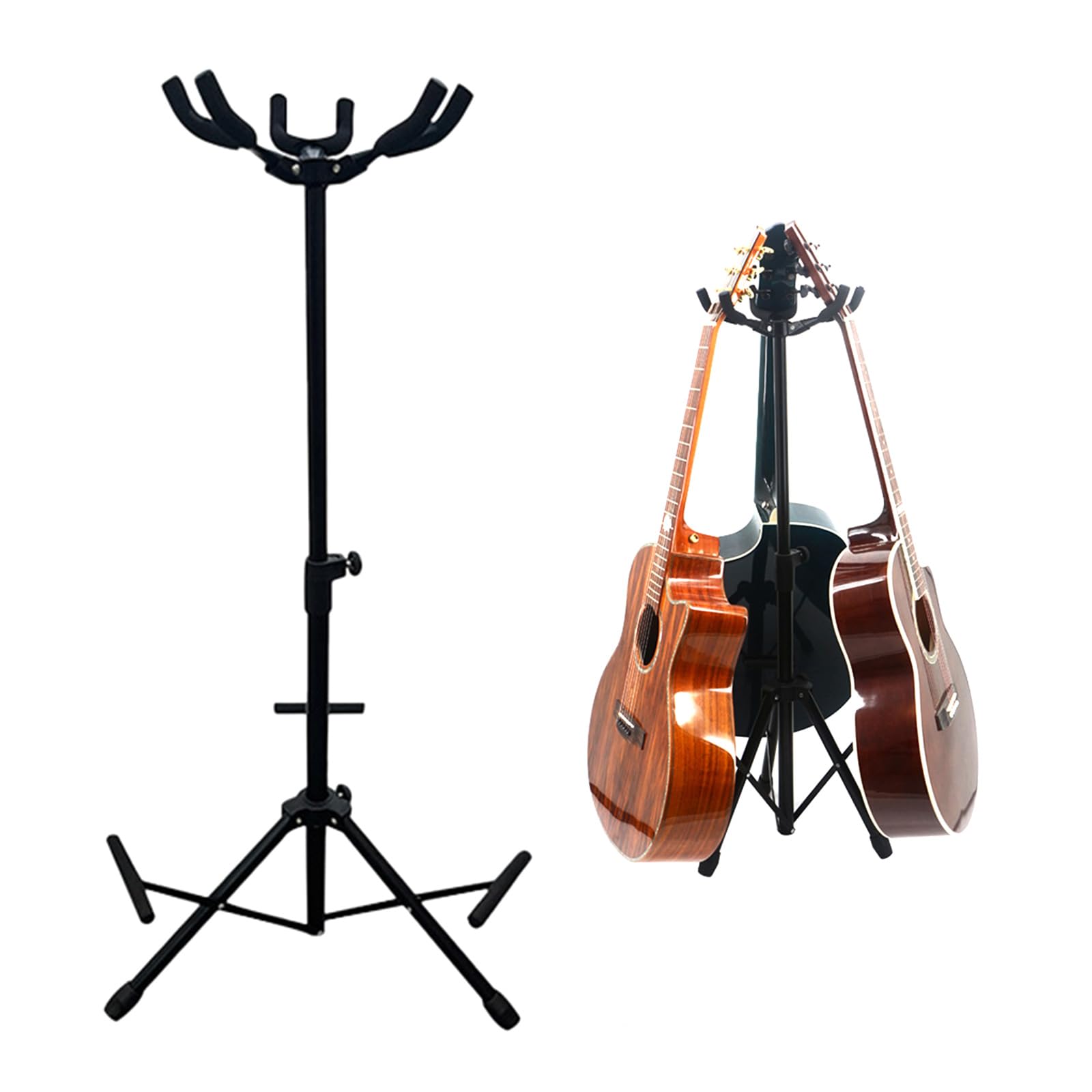 Universals Akustik Gitarrenständer Klappbarer Instrumentenständer mit 3 Halshaltern für Gitarre, Bass, Violine, Ukulele