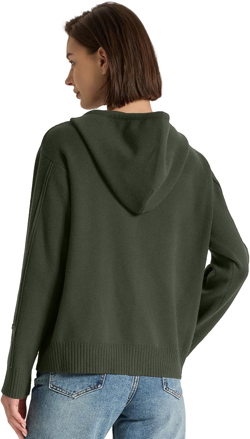 Women’s Full Zip Up Hoodies Soft Knit Sweaters Drawstring Long Sleeve Casual Trendy Oversized Cardigans - Image 8