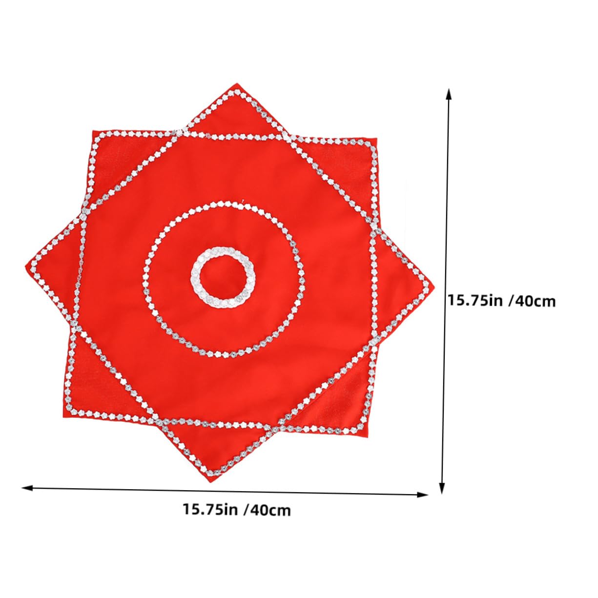 Tomaibaby Pañuelo de Danza Toalla Octogonal Pañuelo Rojo Chino para Malabares Cuadrados Escenario Rendimiento Prop