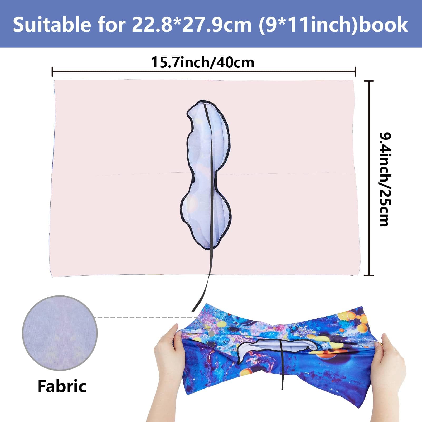 CRASPIRE Cherry Blossom Stretchable Book Cover Peach Flower Pink Cover Washable Reusable Large Nylon Book Sleeve Book Protector Elastic Notebook Wraps for Hardcover Books Textbook Gift - Image 2
