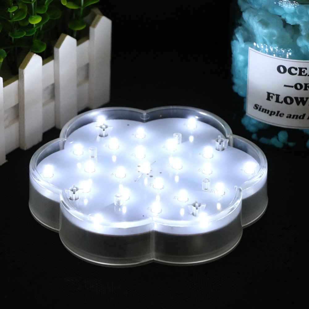 Acmee 6in Acrylic Flower Shape LED plate light,LED base light with 23