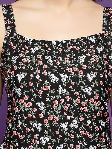 Image of OOMPH! Women's Fit And Flare Mini Sleeveless Floral Beach Dress For Slipon