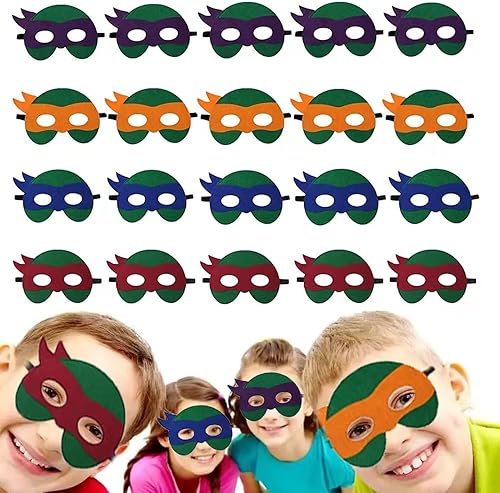 BOLCOWE Turtle Mask for Kids Felt Party Favors Birthday Party Cosplay for HalloweenChristmasTheme Role-playing