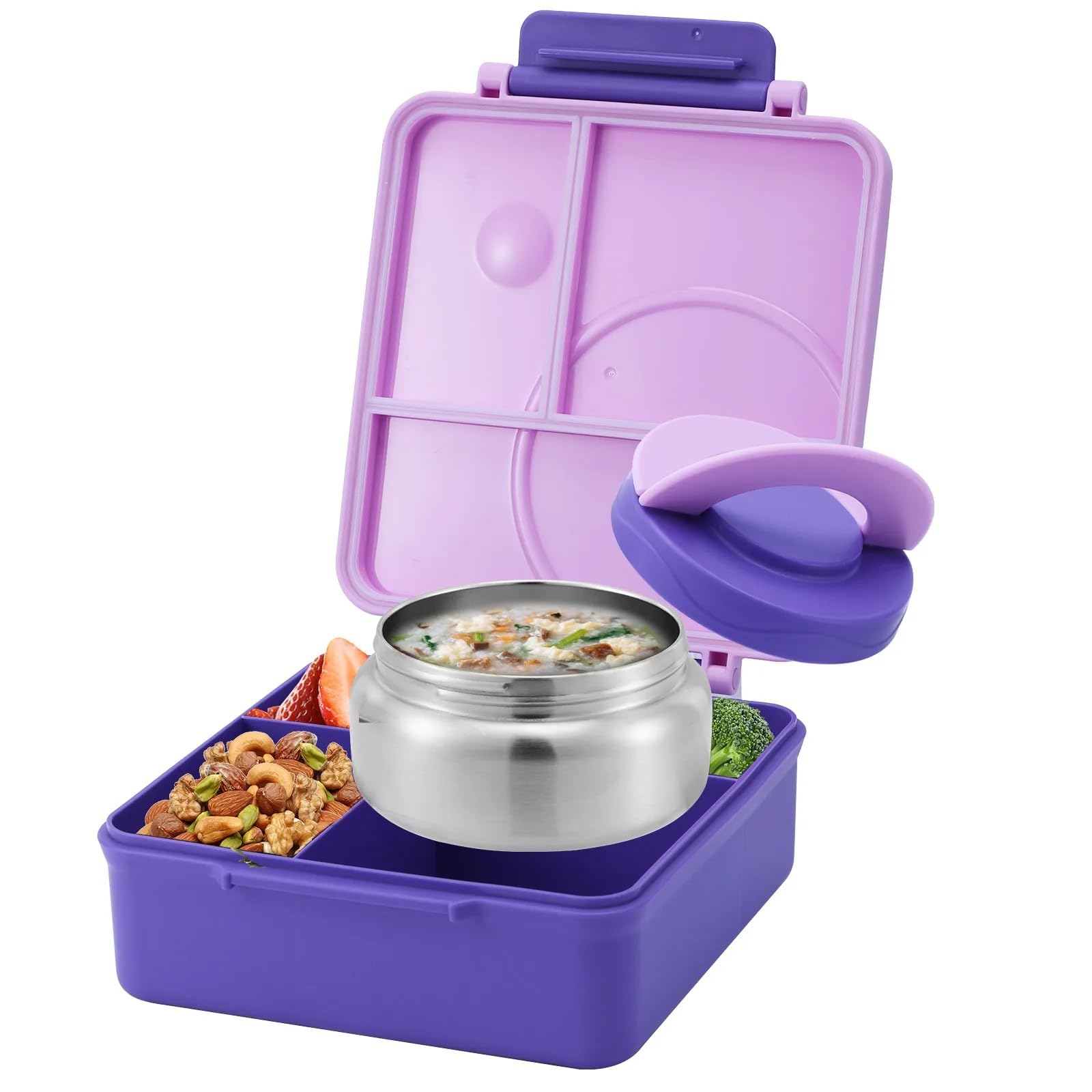 Bento Lunch Boite Boîte à Lunch Isotherme à Quatre Compartiments for Adolescents et Travailleurs à l'école(Pink)